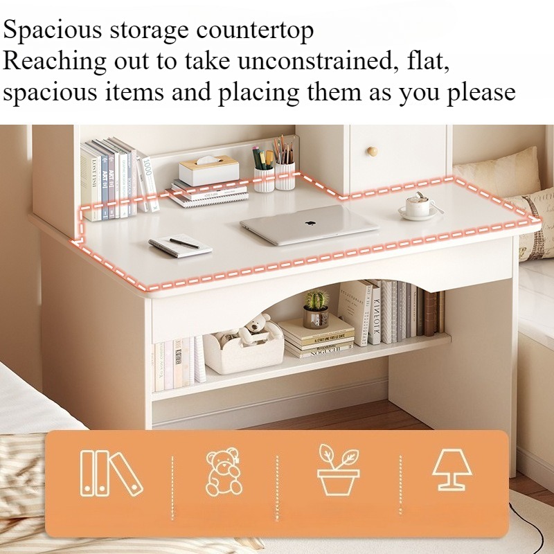 โต๊ะทำงานพร้อมชั้นวางหนังสือใน - Desk Setup Study บทวิจารณ์และราคา